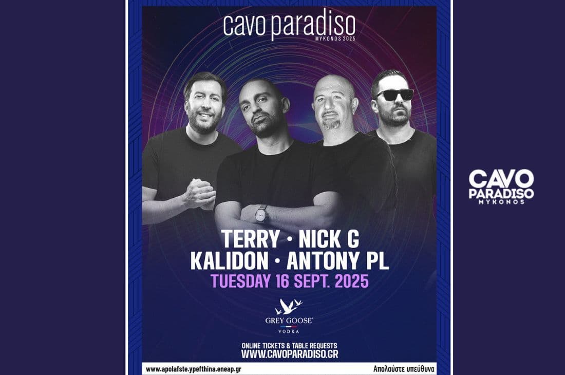 An image of 16th of September | Terry x Nick G x Kalidon x Antony PL | Cavo Paradiso | Mykonos