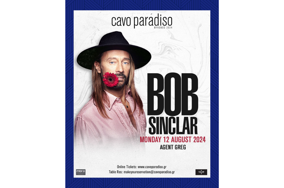 An image of 12 Αυγούστου | Bob Sinclair | Cavo Paradiso