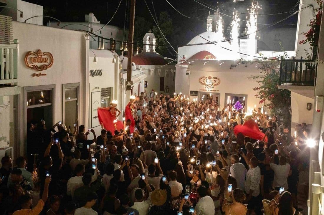 An image of Queen of Mykonos | Saxophone night and dancers  