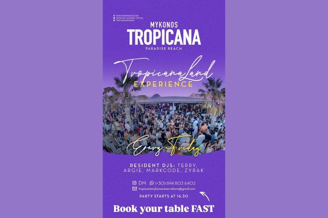 An image of Tropicana Land Experience | Tropicana Mykonos | Mykonos